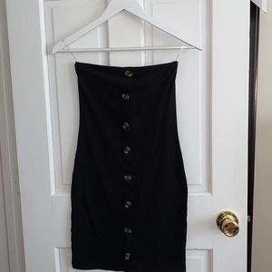 Black bandeau bodycon dress